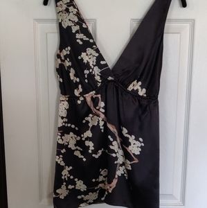 Gala cherry blossom print 100% Silk blouse size S